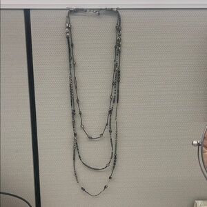 Elegant Silpada Black and Silver Layered Necklace